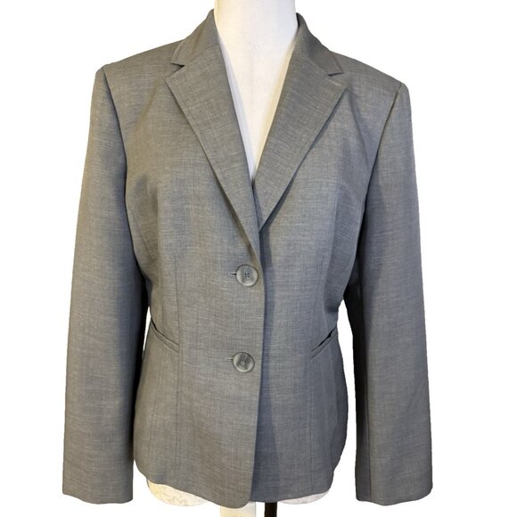Kasper Separates Suit Jacket Blazer 16 Gray Classic 2 Button Stretch NEW NWOT - Picture 2 of 16